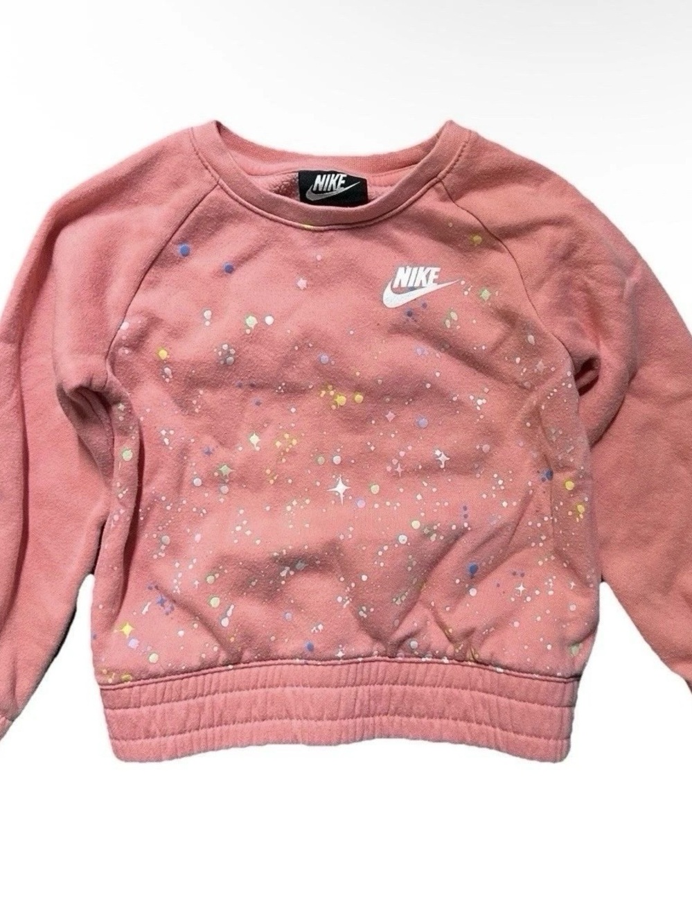 Girls Nike Pink Splatter Paint Crewneck Sweatshirt Size 5